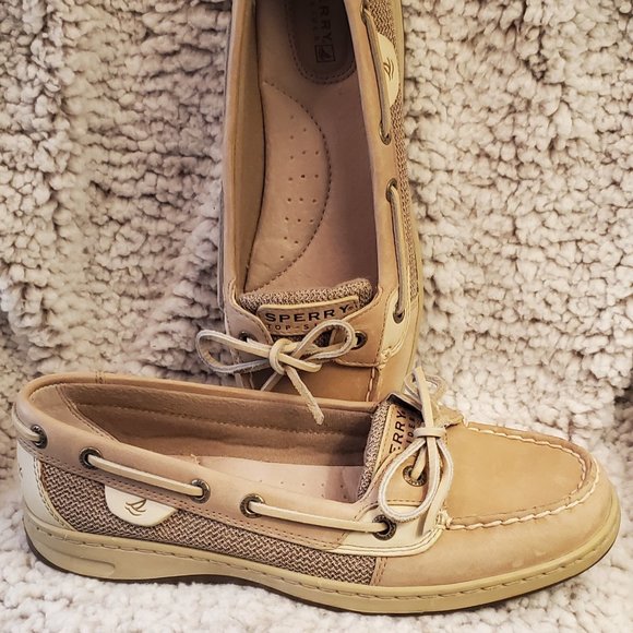 Sperry Shoes | Sperry Angelfish Boat Shoe - Size 8 - Gently used - Very Good Condition | Color: Cream/Tan | Size: 8 | Ameliasshoppe's Closet